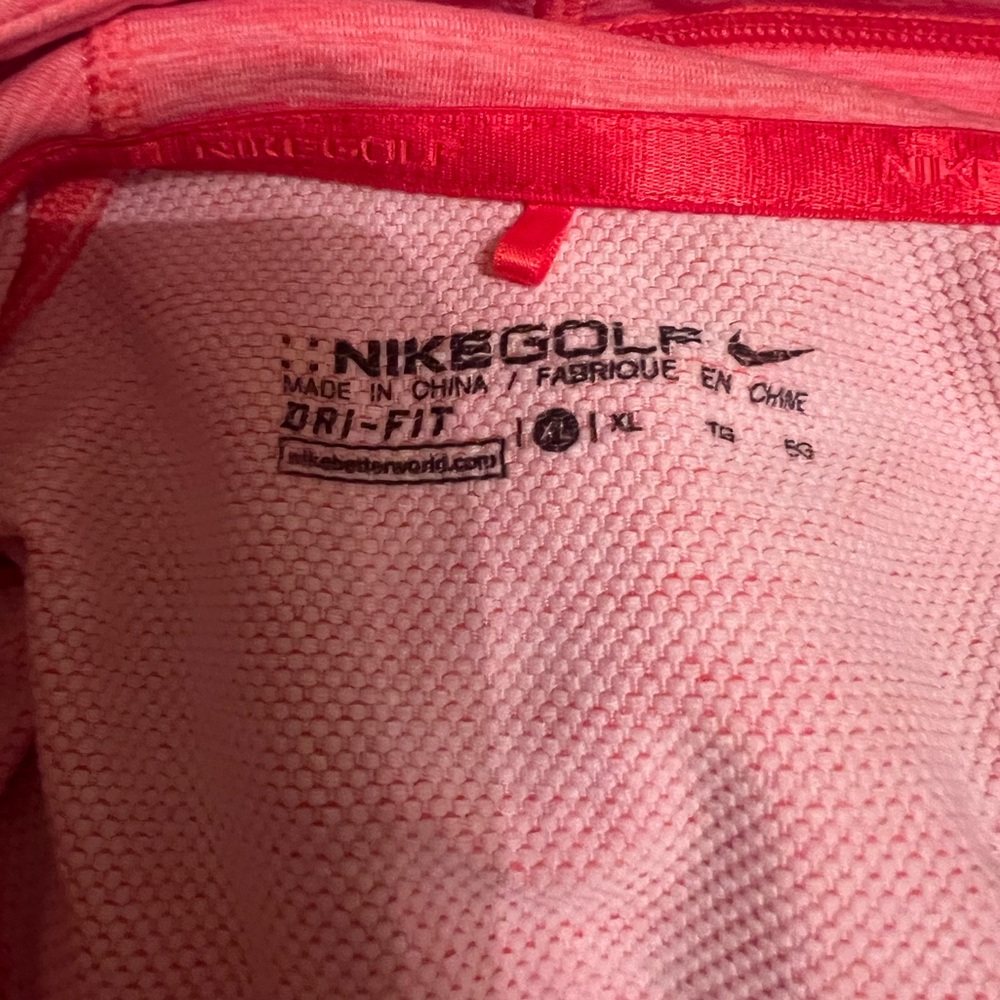 Women’s Nike Golf Dri-fit Hooded Sweatshirt with side pockets in coral size xl - Picture 3 of 4